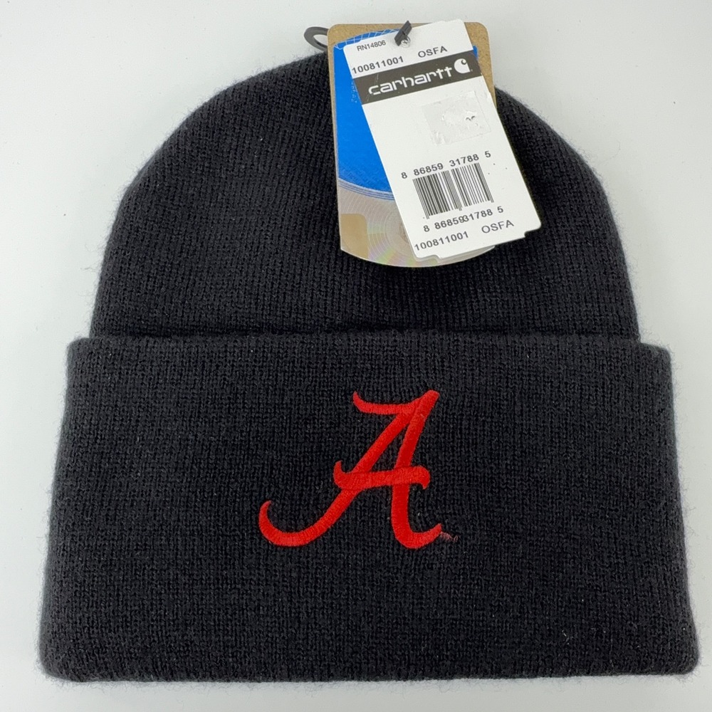 Carhartt Alabama Crimson Tide College Series Beanie Black 2010s USA NWT NOS OSFA